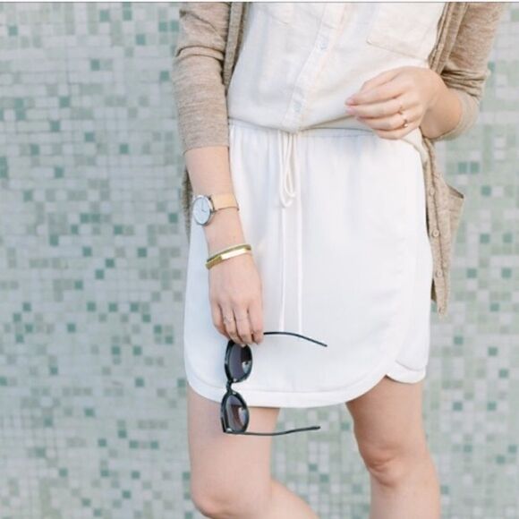 J.Crew Navy Blue Drapey Double-twill Skirt - Picture 2 of 8